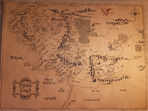 Handdrawn J.R.R. Tolkien Map of Middle Earth in the Third (3rd) Age - Etsy