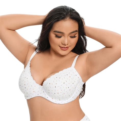Woman Cotton Lace Bra Printed Plus Size Every Day Bra Bow Decoration