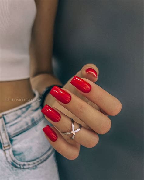 Красный маникюр, ногти 2022 | Red nails, Manicure, Red acrylic nails