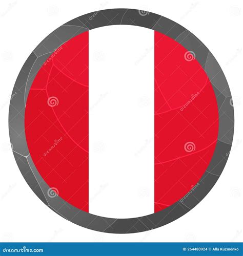Glass Light Ball with Flag of Peru. Round Sphere, Template Icon