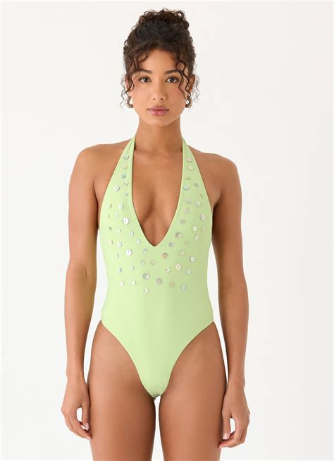 Mattia One Piece Swimsuit - Lime – Peppermayo US