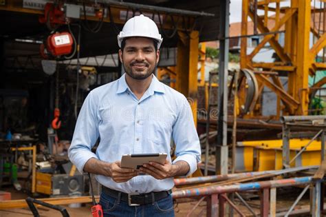 portrait hispanic indian construction engineer male worker