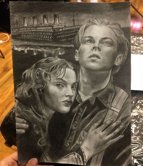 My Titanic drawing, love Leonardo DiCaprio and Kate Winslet | Drawing