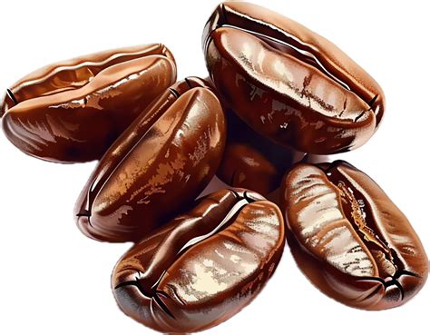 ai generated pile  roasted coffee beans png  png