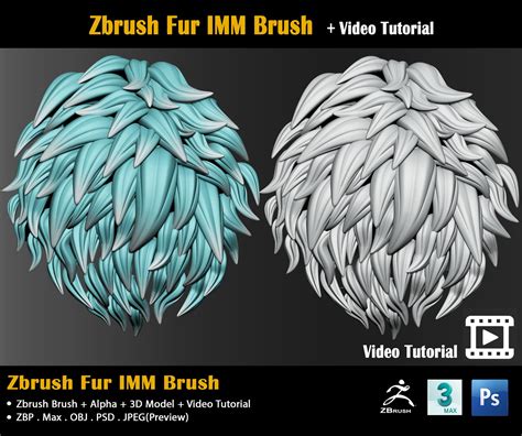 ArtStation - Zbrush Fur IMM Brush + Video Tutorial | Brushes