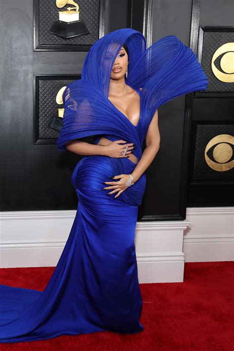 Cardi B sports sculptural couture on Grammys 2023 red carpet
