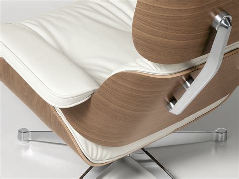 Vitra White Lounge Chair XL - Schale Nussbaum, weiß pigmentiert