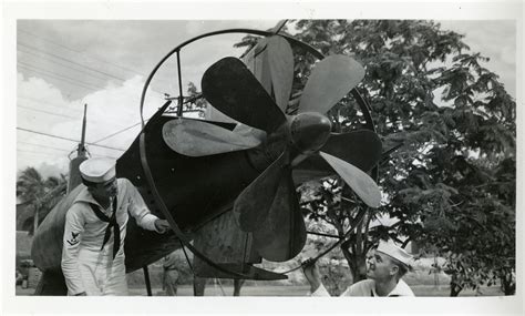 The propeller of a Type A Ko-hyoteki Japanese midget submarine in