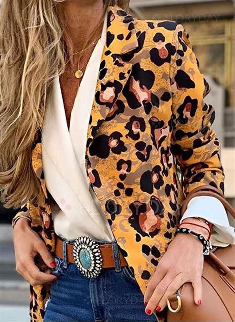 Пиджак женский леопардовый принт купить | Long sleeve blazers, Long ...