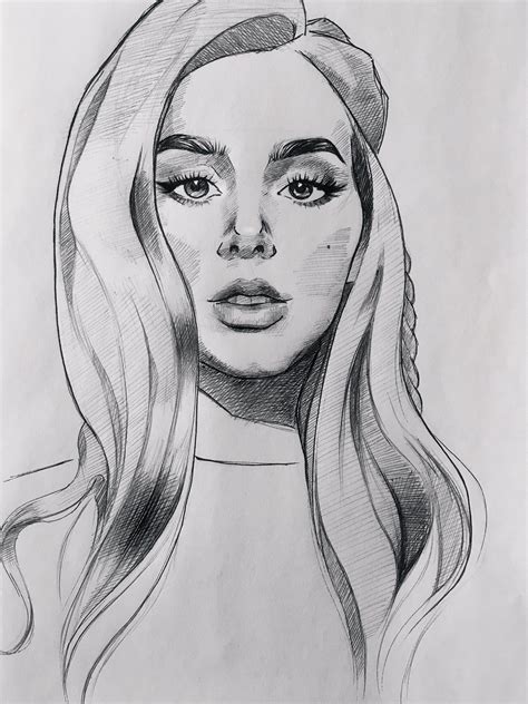 Girl Pencil Sketch : r/drawing