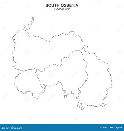 Political Map of South Ossetia Isolated on White Background Stock ...