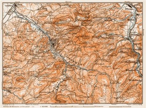 Map of the environs of Baden (Baden-Baden), 1909 by Waldin | Avenza Maps