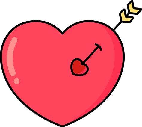 Flat Illustration Of Arrow Hit Heart Icon. 24196121 Vector Art at Vecteezy