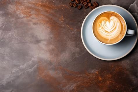 Premium AI Image | Latte coffee on abstract mat metal table