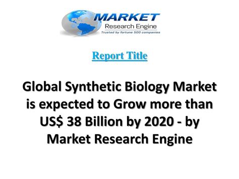 PPT - Global Synthetic Biology Market is expected to Grow more than US