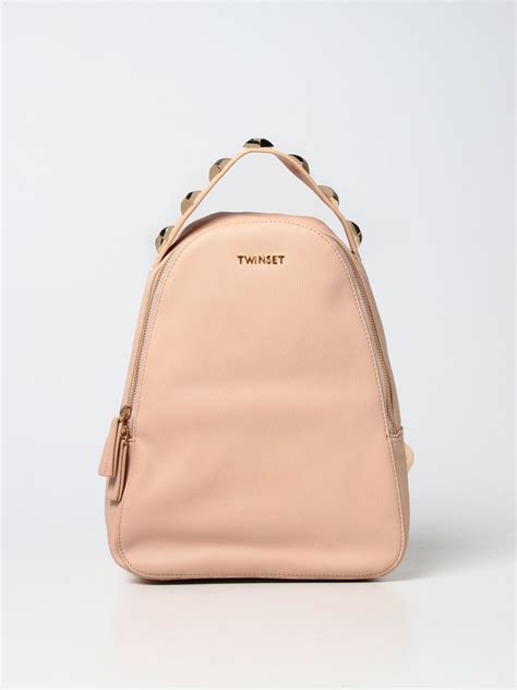 TWINSET: backpack in synthetic leather - Beige | Twinset backpack ...