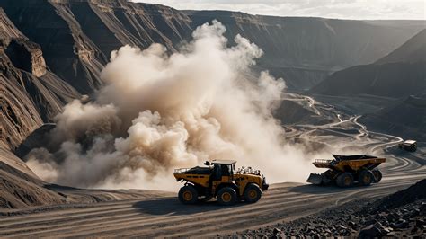 landscape of mining truck activities. mining work 46252251 Stock Photo