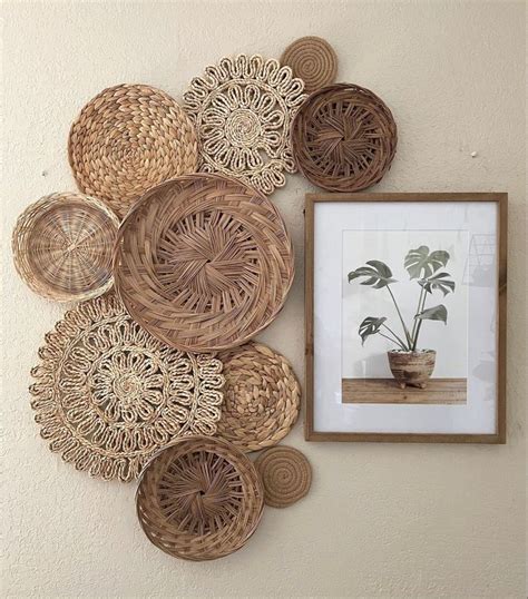 Wall art | Baskets on wall, Basket wall decor, Boho basket wall