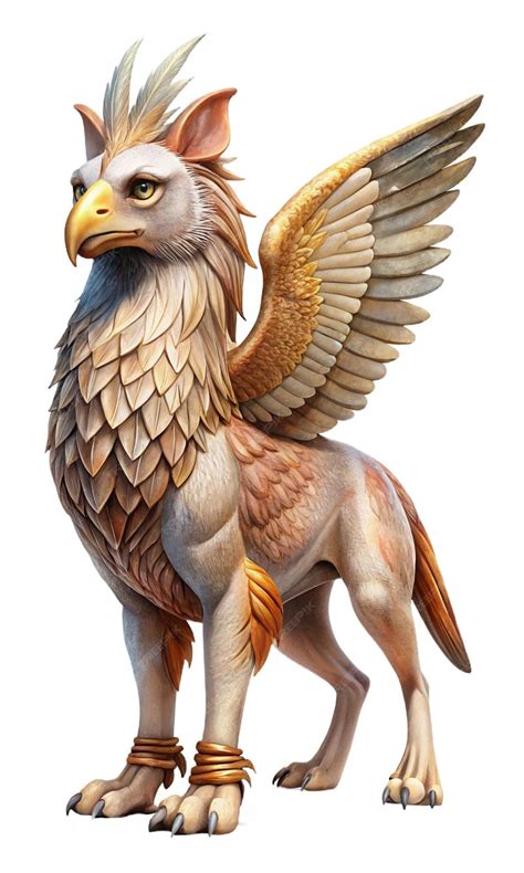 Majestic griffin mythical creature with intricate feathers muscular ...