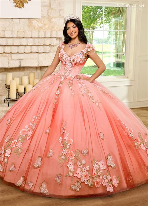 Sage Ombre Rachel Allan RQ3125 Ombre Quinceanera Floral Applique Ball