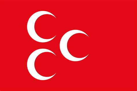 The beautiful flag of the Nationalist Movement Party (Milliyetçi Hareket Partisi), a Turkish ...