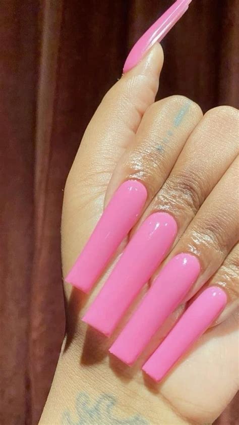 Pink Nails | Long nails, Long square acrylic nails, Square acrylic nails