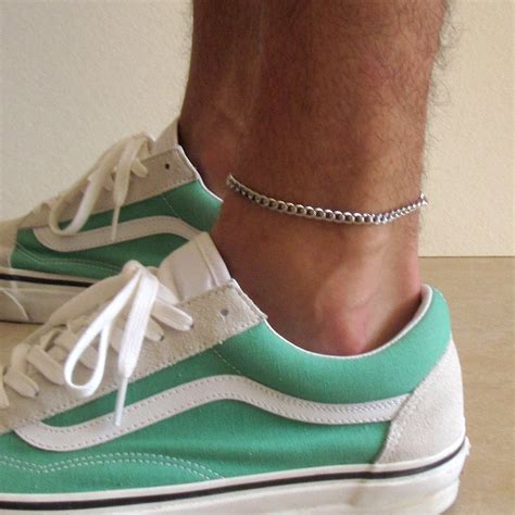 mens silver anklet silver anklet mens gift anklet bracelet mens