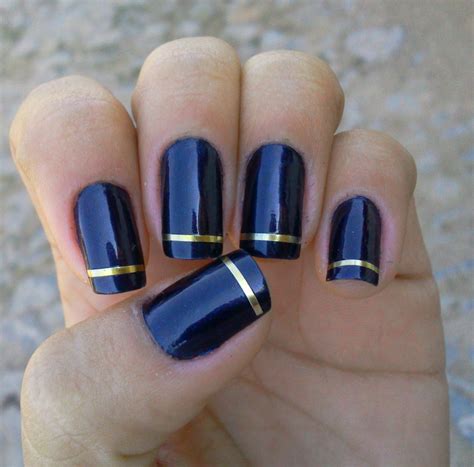 Unha Azul Com Dourado - Unhas Azul com Dourado: Se Inspire com Decorações Chiques! - Unhas ...