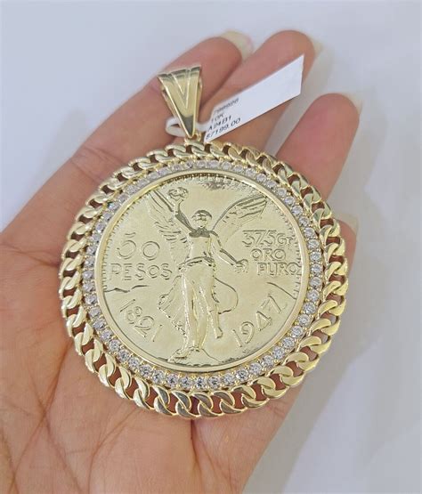10k Centenario Coin Charm Yellow Gold 50 Pesos 1947 Mexico/Mexican Coi