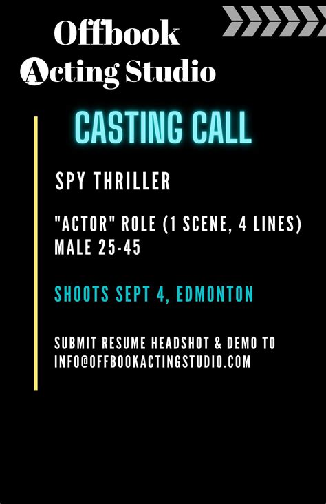 Auditions (Edmonton): Casting Call – OffBook Acting Studio - Theatre
