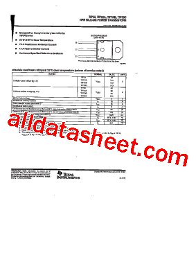 TIP33 Datasheet(PDF) - Texas Instruments
