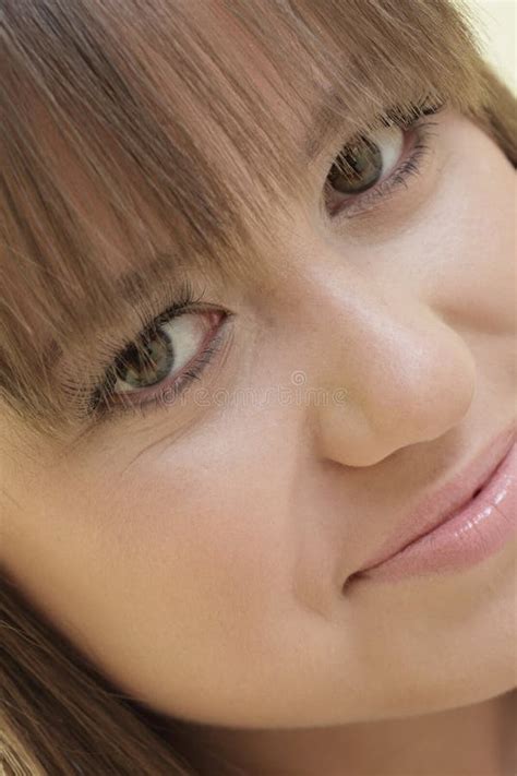 smiling woman stock photo image  strait caucasian