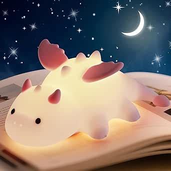 amazoncom aveki pink dragon night light cute baby dragon lamp gifts