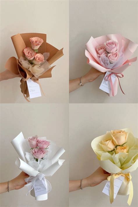 small size rose bouquet design inspiration | Single flower bouquet ...