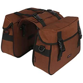 FAHRRADTASCHE Leder 2-Fach GEPÄCKTRÄGERTASCHE DOPPELPACKTASCHE ...