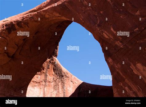 arch hole close   monument valley stock photo alamy