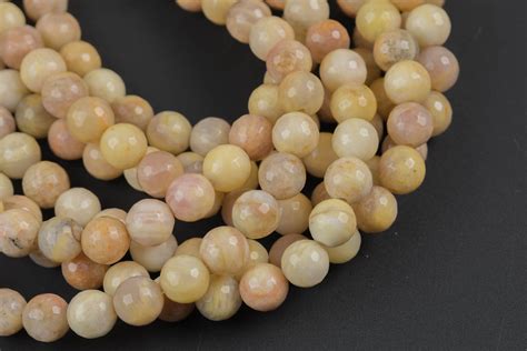Natural Yellow Moonstone Faceted Round Beads. A Quality Full - Etsy UK