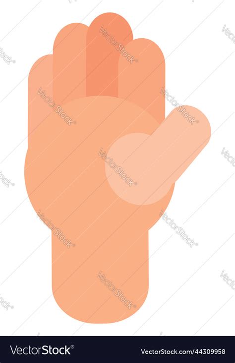 Right palm hand on a white background Royalty Free Vector