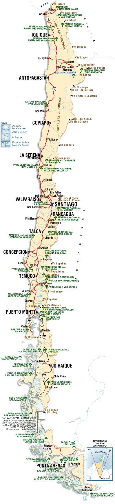 large detailed map  chile chile large detailed map vidianicom