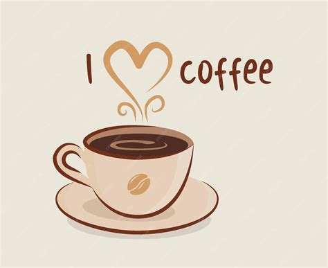 Desenho Xicara De Cafe - Eu amo café. Xícara de café. Desenho vetorial. | Vetor Premium
