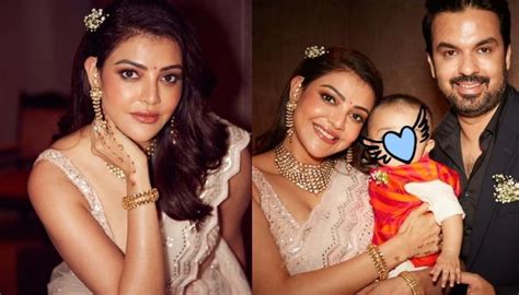 kajal aggarwal shares family picture  son neil steal hearts