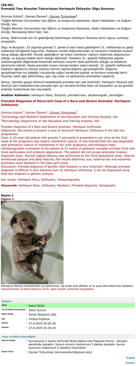 (PDF) Prenatal Tanı Konulan Tekrarlayan Harlequin İktiyozis: Olgu ...