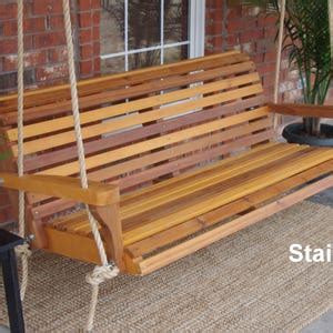 Brand New 7 Foot Cedar Wood Classic Porch Swing With Hanging Rope ...