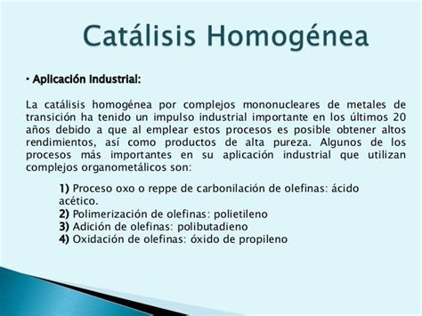 Catálisis homogénea - Julio Villalobos