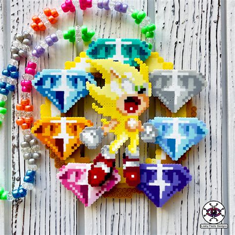 Hyper Sonic Perler Necklace – Leaky Pixels