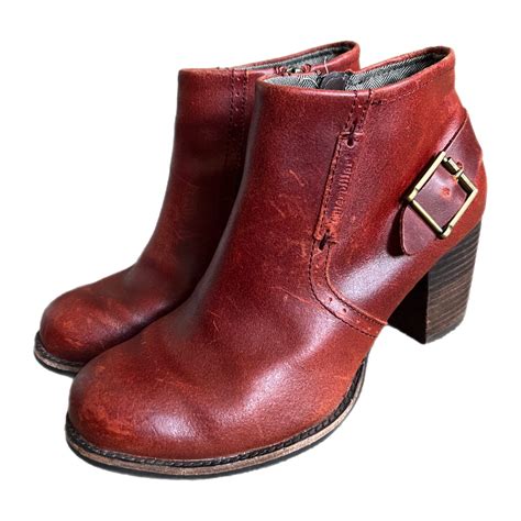 Caterpillar CAT Red Leather Annette Firewood Ankle Bo… - Gem