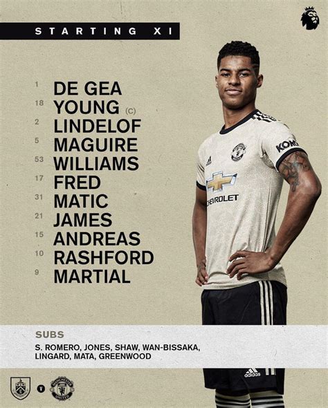 Lineup vs Burnley : r/ManchesterUnited