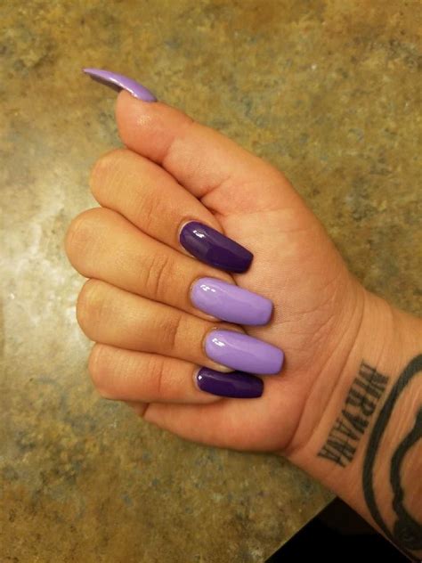 Dark and light purple nails | Light purple nails, Purple nail art ...