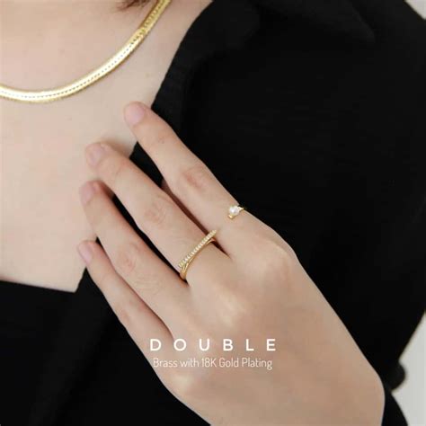 Double Ring (Brass with 18K Gold Plating) - Dear Me Jewelry