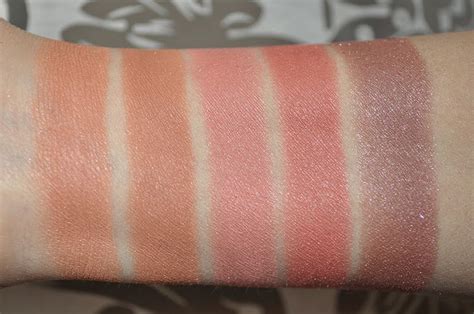 Deborah Milano Hi-Tech blush swatches l-r: Rame, Terracotta, Rosa Pesca ...